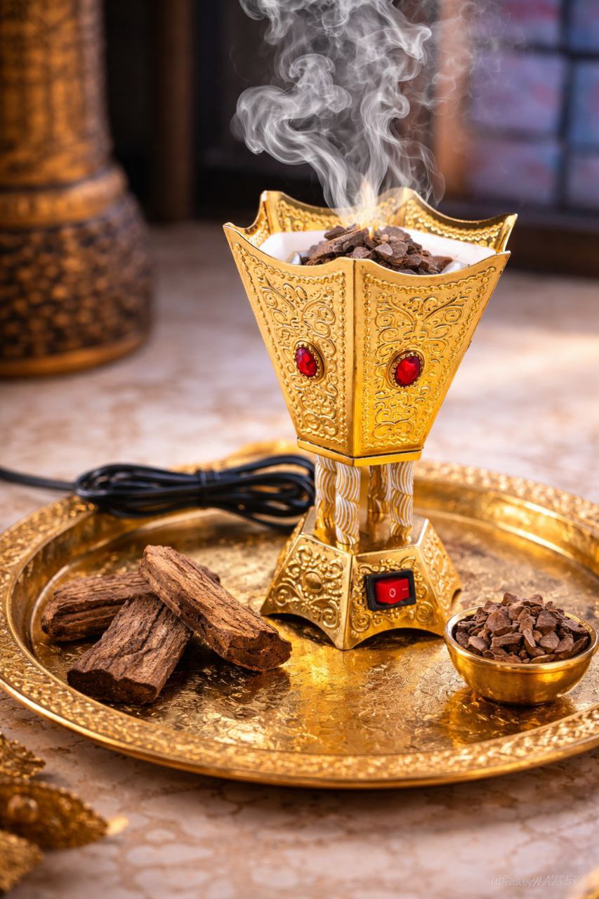 Brûleur d'encens électrique royal au design andalou luxueux