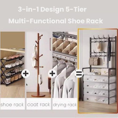 Organisateur de vêtements et de chaussures 3 en 1 incroyable