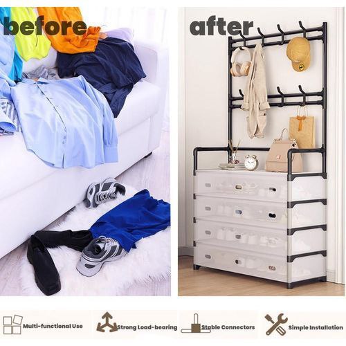 Organisateur de vêtements et de chaussures 3 en 1 incroyable